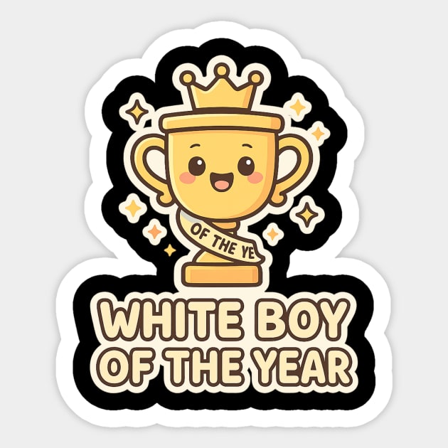 White-Boy-of-the-Year Sticker by ArtistTee ⭐⭐⭐⭐⭐